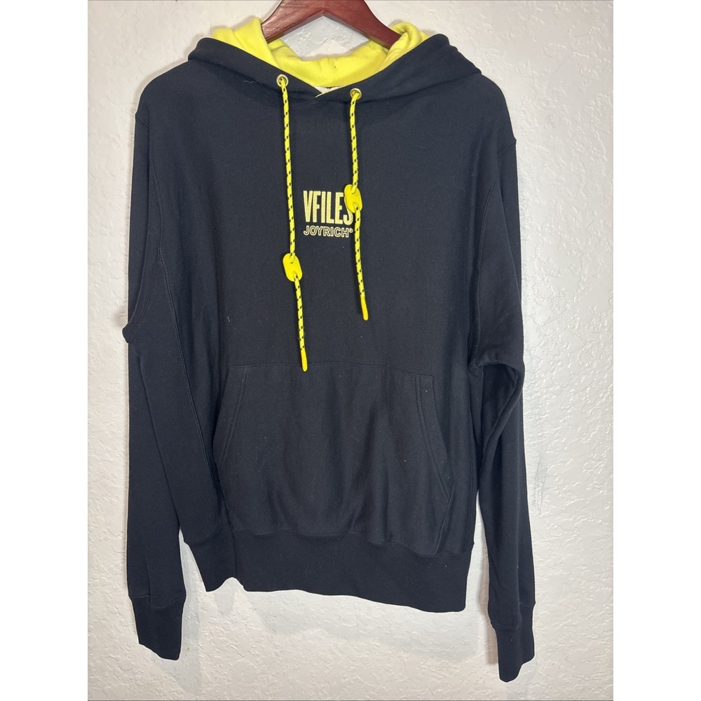 NWT Joyrich x VFiles Hoodie Men's BlackYellow Glitter Pullover Streetwear, Small